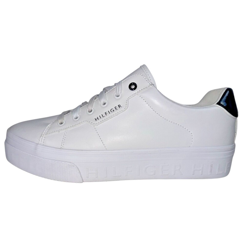 Tommy Hilfiger Womens Size 10 Barli Sneakers White Blue Leather Casual New